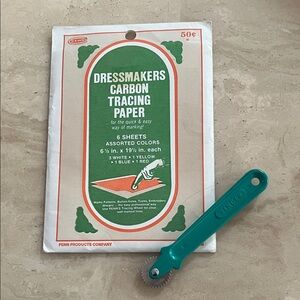 Vintage Dressmakers Carbon Tracing Paper Penn Products Co & Singer Tracing Wheel
